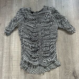 Isabel Marant Etoile Zebra Striped Black and White Women's Top Blouse
